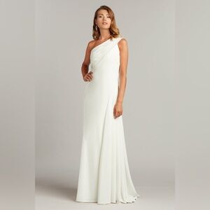 TADASHI SHOJI - LAINE ONE-SHOULDER CREPE GOWN